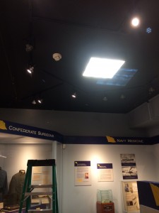 Another photo showing the Upgraded lighting over the exhibits